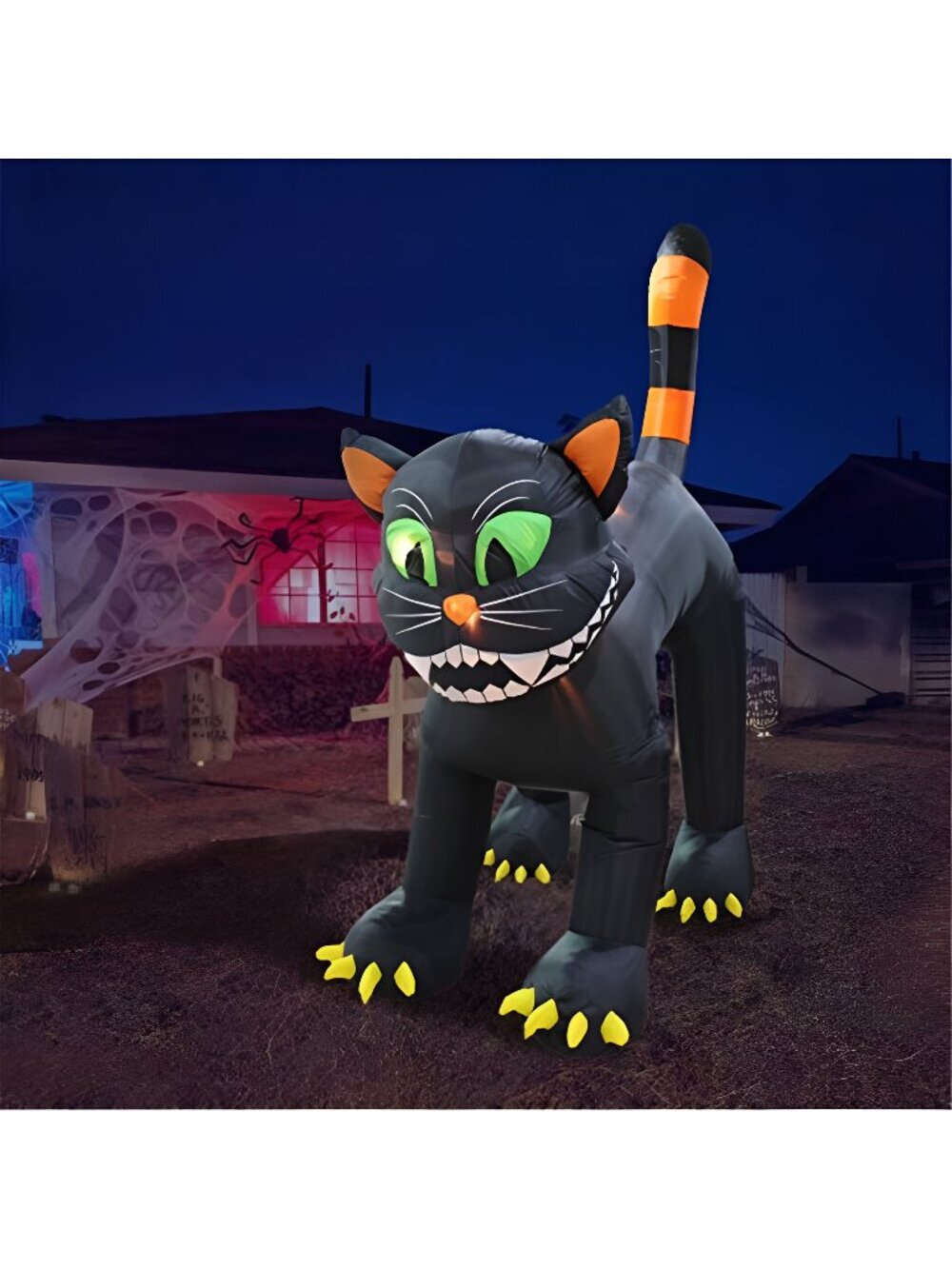 11 Foot Tall Animated Halloween Inflatable Black Cat